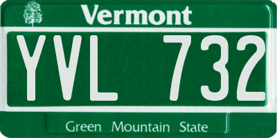VT license plate YVL732