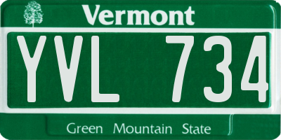 VT license plate YVL734
