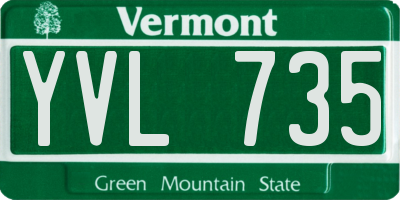 VT license plate YVL735
