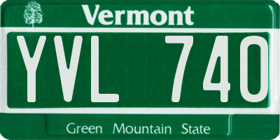 VT license plate YVL740