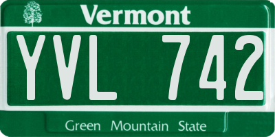 VT license plate YVL742