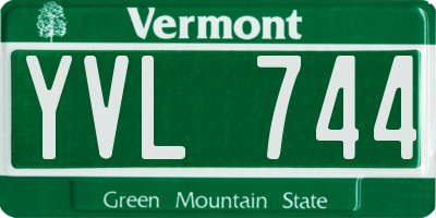 VT license plate YVL744