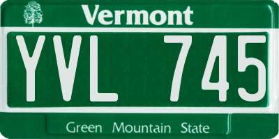 VT license plate YVL745
