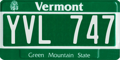 VT license plate YVL747