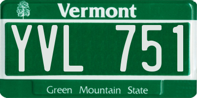 VT license plate YVL751