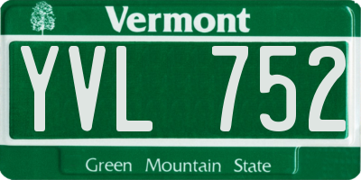 VT license plate YVL752