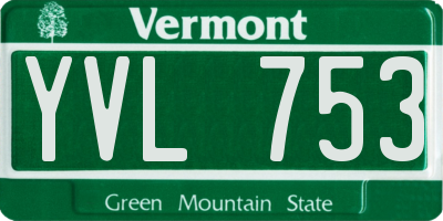 VT license plate YVL753