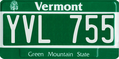 VT license plate YVL755