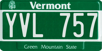 VT license plate YVL757