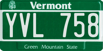 VT license plate YVL758