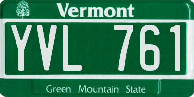 VT license plate YVL761