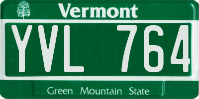 VT license plate YVL764