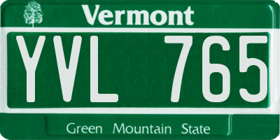 VT license plate YVL765