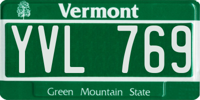 VT license plate YVL769