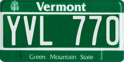 VT license plate YVL770
