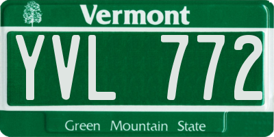 VT license plate YVL772