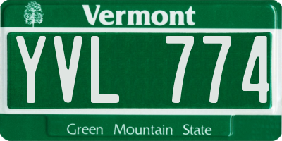 VT license plate YVL774