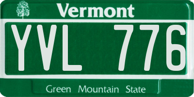 VT license plate YVL776