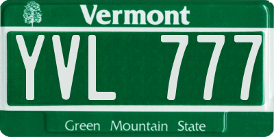 VT license plate YVL777