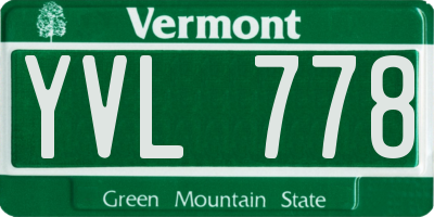 VT license plate YVL778