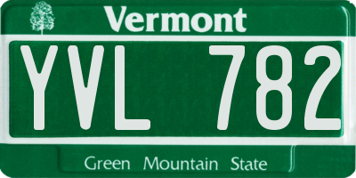 VT license plate YVL782