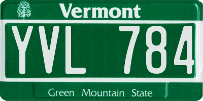 VT license plate YVL784
