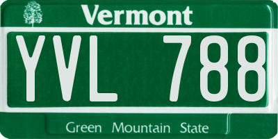 VT license plate YVL788
