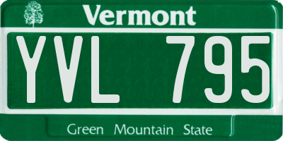 VT license plate YVL795
