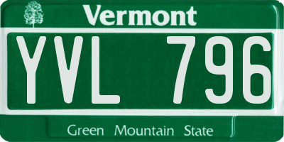 VT license plate YVL796