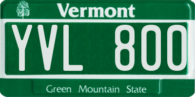 VT license plate YVL800