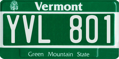 VT license plate YVL801