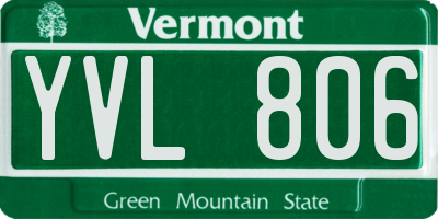 VT license plate YVL806
