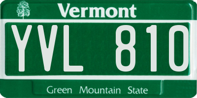 VT license plate YVL810