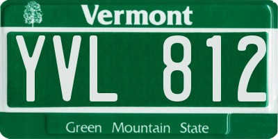 VT license plate YVL812