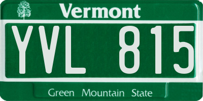 VT license plate YVL815