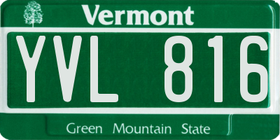 VT license plate YVL816