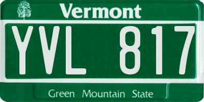 VT license plate YVL817