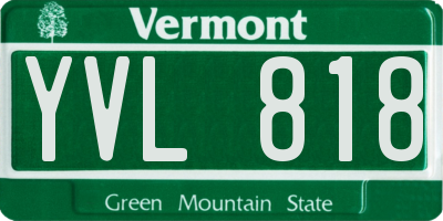 VT license plate YVL818
