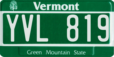 VT license plate YVL819