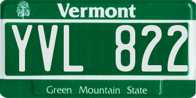 VT license plate YVL822