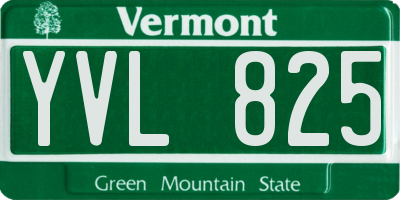 VT license plate YVL825