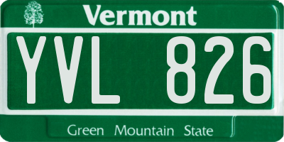 VT license plate YVL826