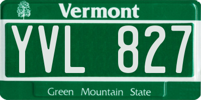 VT license plate YVL827