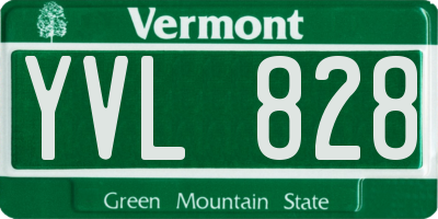VT license plate YVL828
