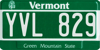 VT license plate YVL829