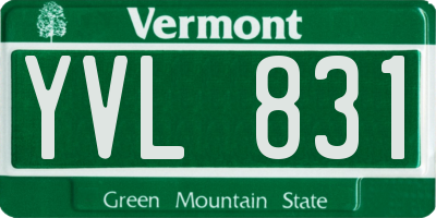 VT license plate YVL831