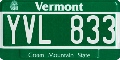VT license plate YVL833