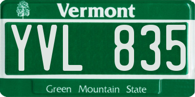 VT license plate YVL835