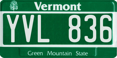 VT license plate YVL836