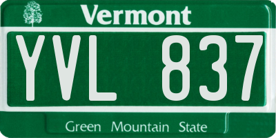 VT license plate YVL837